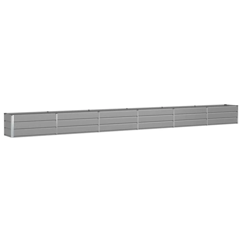 Jardinière moderne polyvalente 480 x 50 x 45 cm en acier galvanisé gris clair 02_0059205