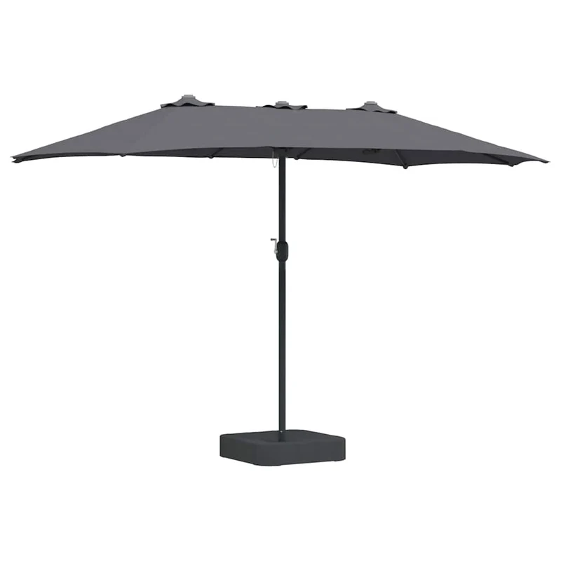 Parasol de jardin moderne pliable 385 x 209 x 244 cm fonctionnel et durable en polyester anthracite 02_0058676