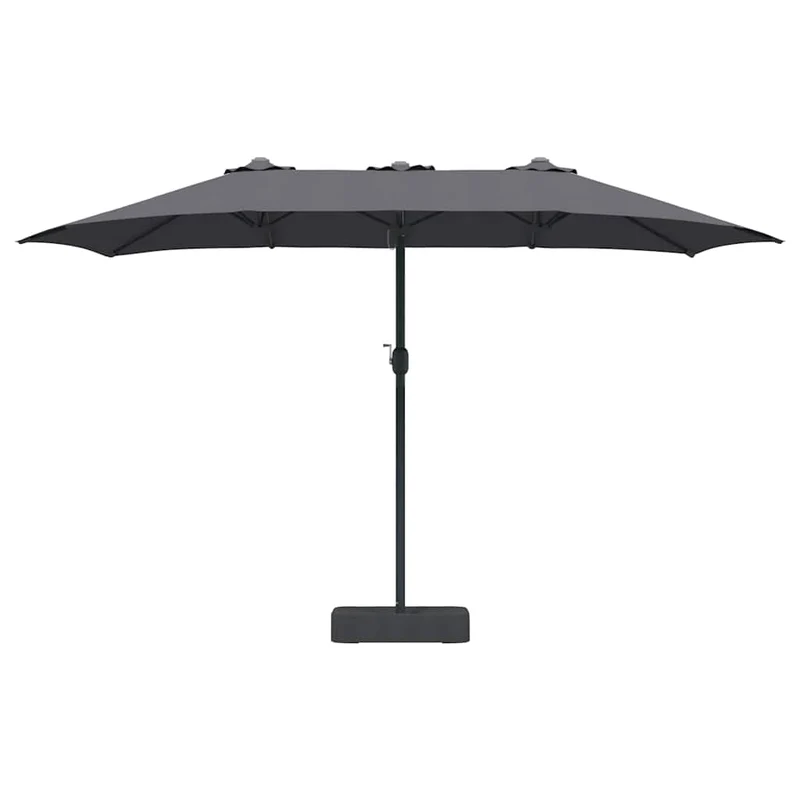 Parasol de jardin moderne pliable 385 x 209 x 244 cm fonctionnel et durable en polyester anthracite 02_0058676