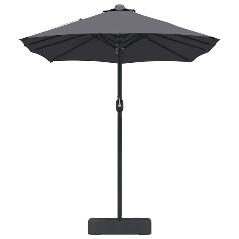 Parasol de jardin moderne pliable 385 x 209 x 244 cm fonctionnel et durable en polyester anthracite 02_0058676