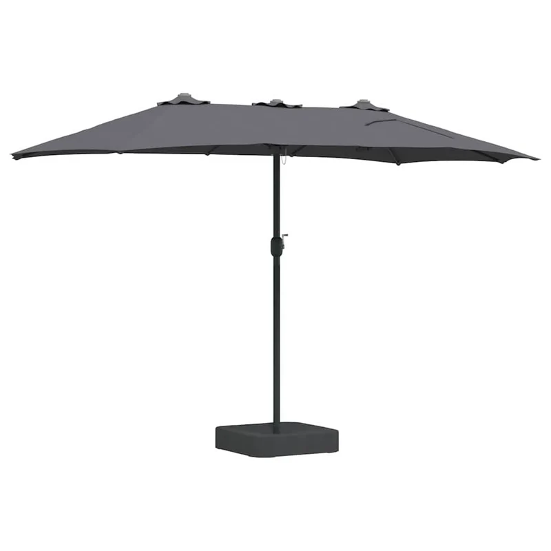 Parasol de jardin moderne pliable 385 x 209 x 244 cm fonctionnel et durable en polyester anthracite 02_0058676