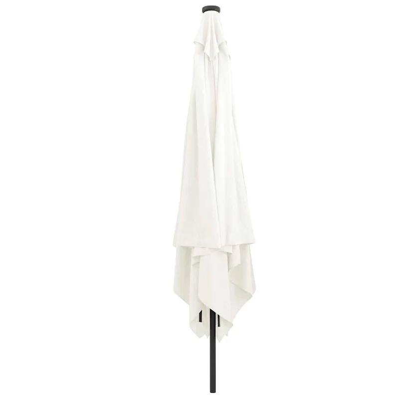 Parasol de jardin moderne pliable 295 x 295 x 245 cm avec LED ambiance cosy en polyester sable 02_0058803