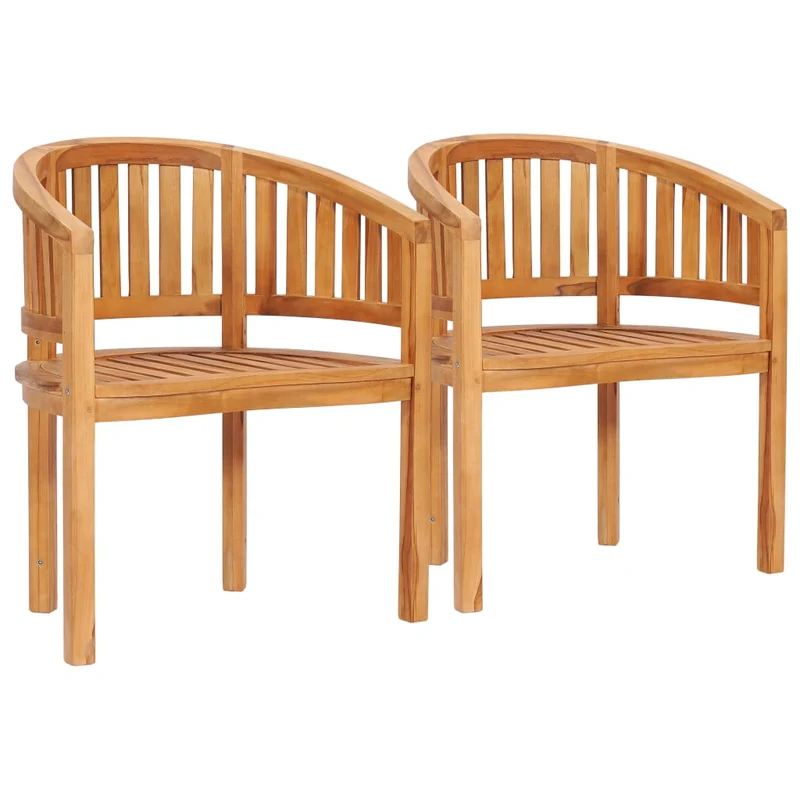 Salon de jardin meuble d'extérieur ensemble de mobilier 4 pièces en forme de banane bois de teck solide 02_0016250