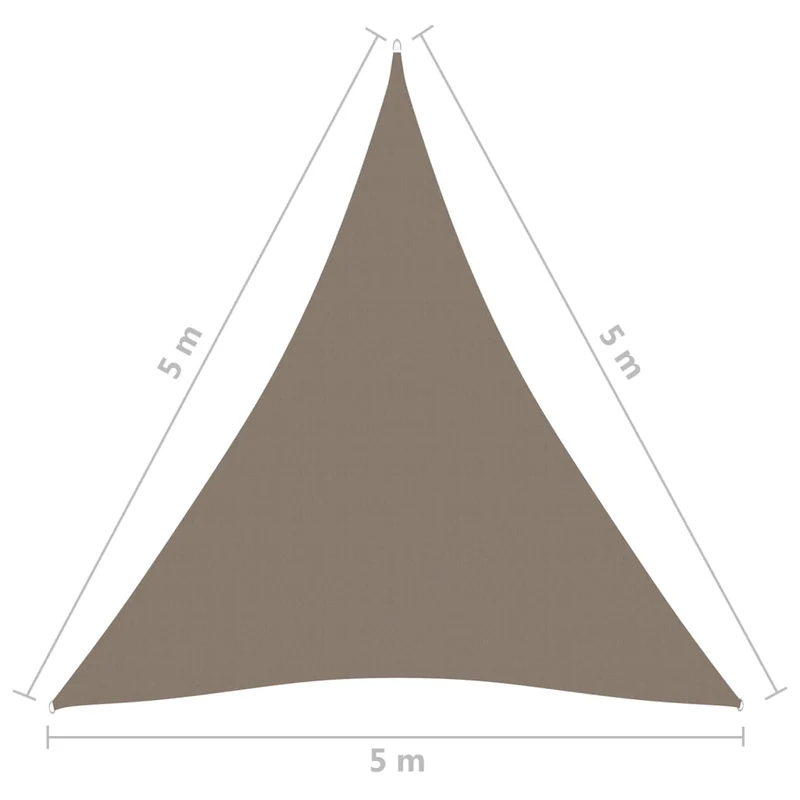 Voile toile d'ombrage parasol tissu oxford triangulaire 5 x 5 x 5 m taupe 02_0009909