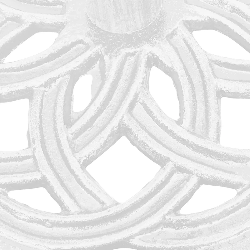 Socle de parasol robuste extérieur 44 x 44 x 31 cm motif floral chic en fonte blanc 02_0046549