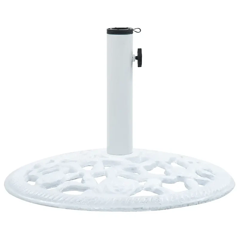 Socle de parasol compact stable 48 x 33 cm fonction ajustable terrasse en fonte blanc 02_0045941