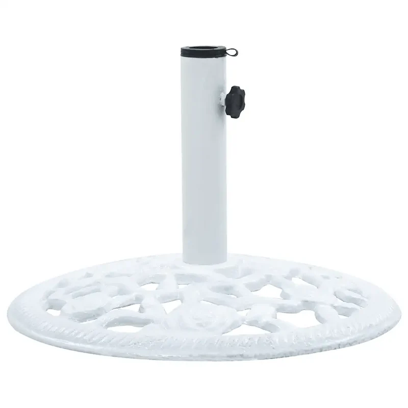 Socle de parasol compact stable 48 x 33 cm fonction ajustable terrasse en fonte blanc 02_0045941