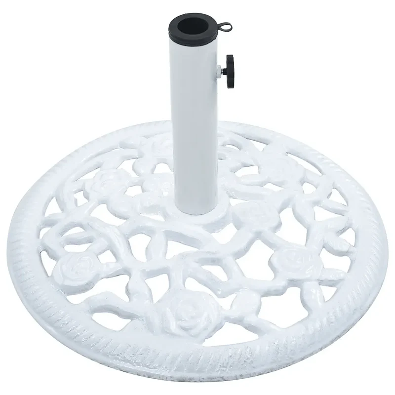 Socle de parasol compact stable 48 x 33 cm fonction ajustable terrasse en fonte blanc 02_0045941
