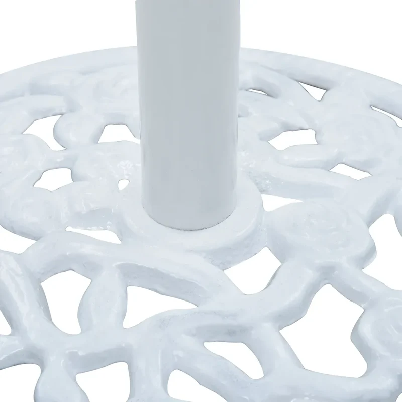 Socle de parasol compact stable 48 x 33 cm fonction ajustable terrasse en fonte blanc 02_0045941