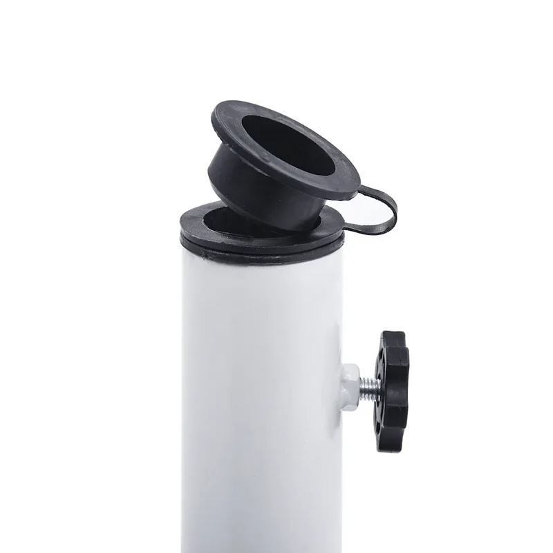Socle de parasol compact stable 48 x 33 cm fonction ajustable terrasse en fonte blanc 02_0045941