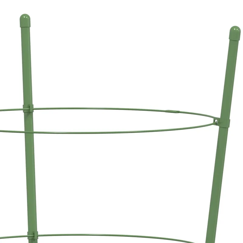 Lot de 5 supports pour plantes de jardin en acier vert 45 x 18/16/14 cm structure robuste ambiance naturelle 02_0046626