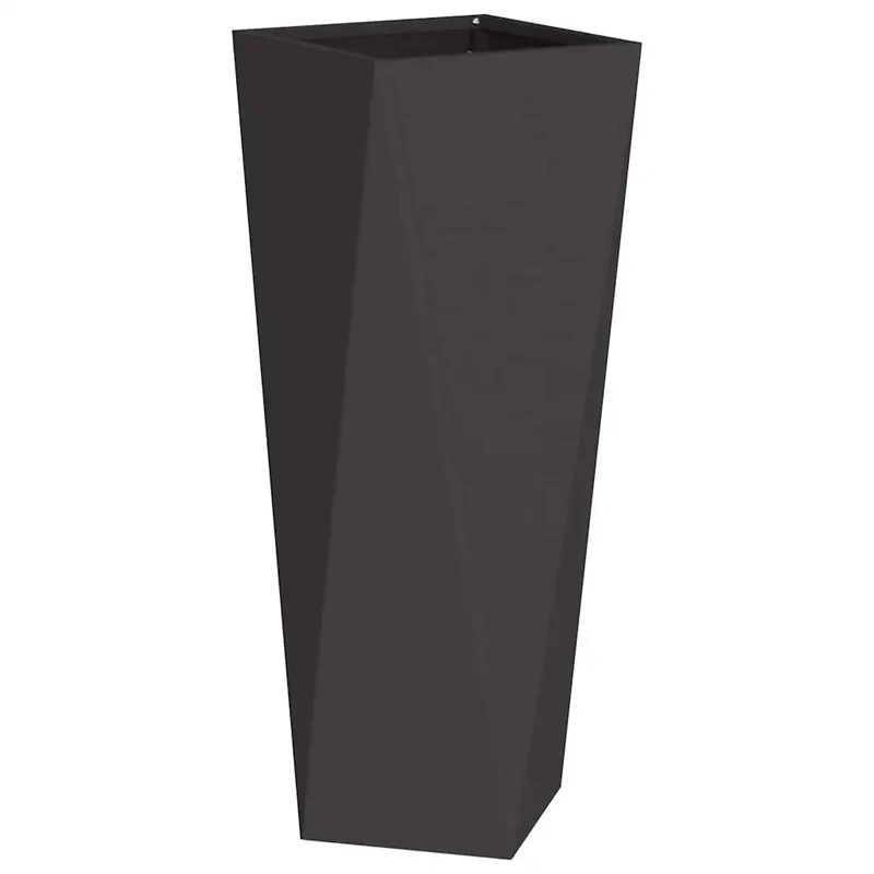 Jardinière moderne extérieure 30 x 30 x 75 cm design chic points focaux en acier noir 02_0053006