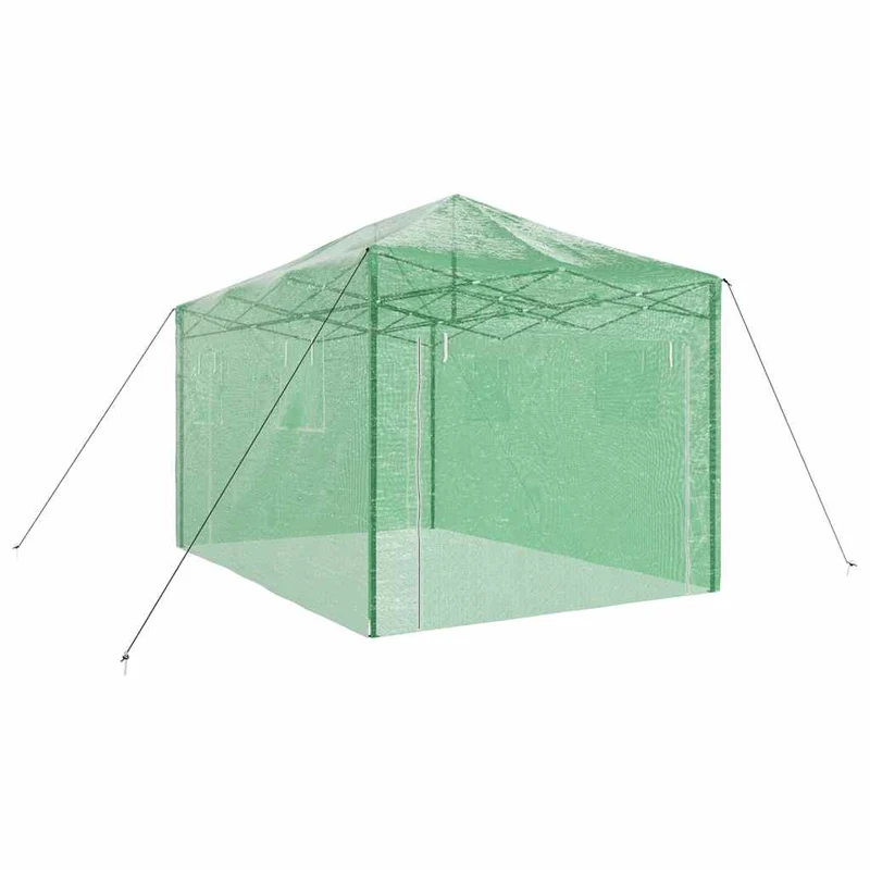 Serre de jardin rectangulaire pliable design moderne 290 x 430 x 315 cm en fer vert 02_0058861