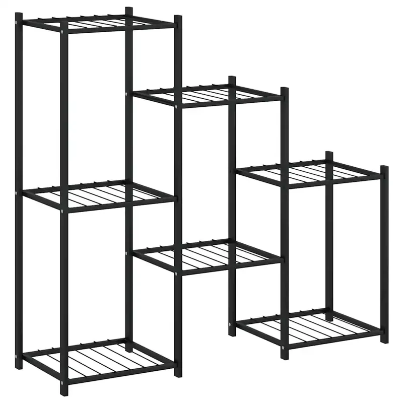 Jardinière étagère de rangement salon 83 x 25 x 80 cm en fer noir 02_0047095