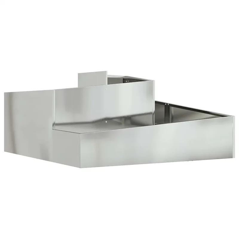 Cache-pot de jardin moderne 100 x 100 x 50 cm pratique style industriel en acier galvanisé argent 02_0052230