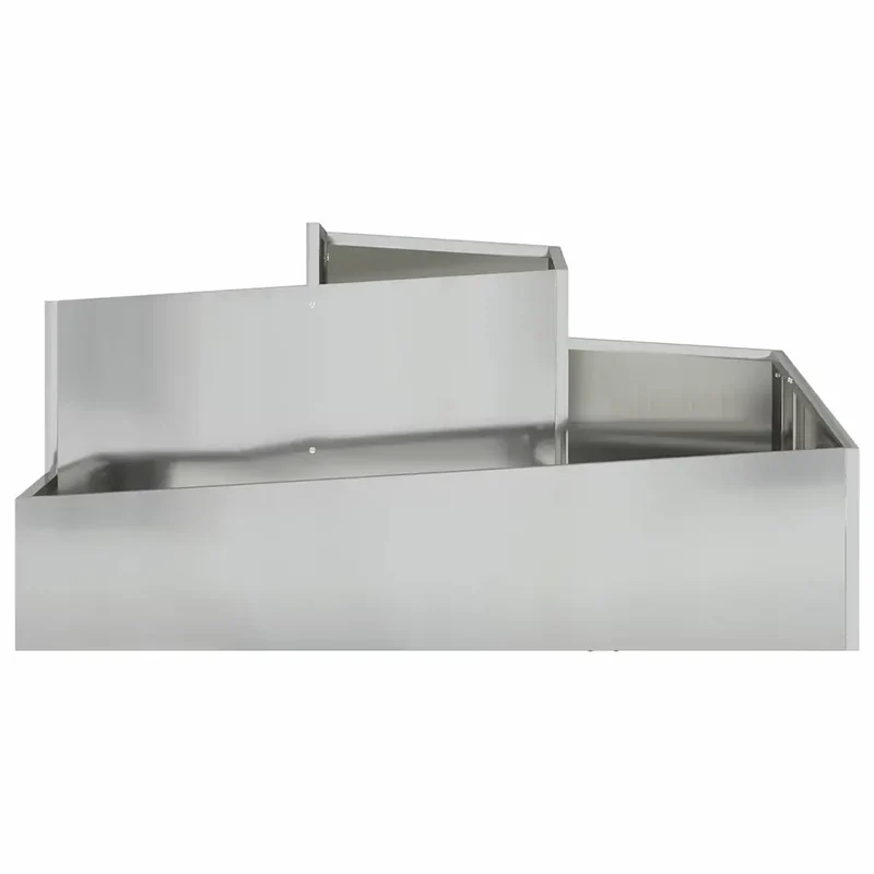 Cache-pot de jardin moderne 100 x 100 x 50 cm pratique style industriel en acier galvanisé argent 02_0052230