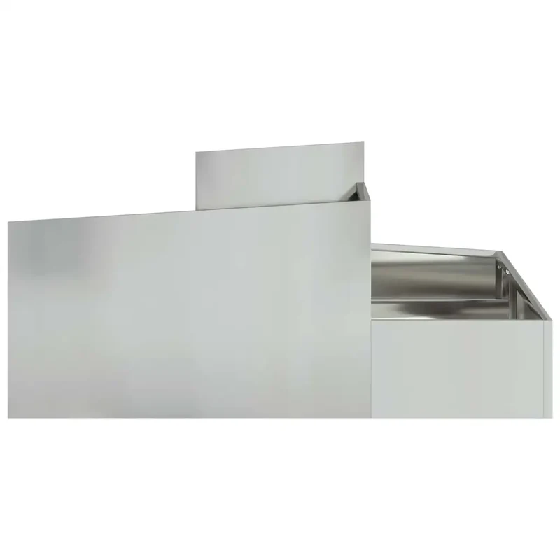 Cache-pot de jardin moderne 100 x 100 x 50 cm pratique style industriel en acier galvanisé argent 02_0052230