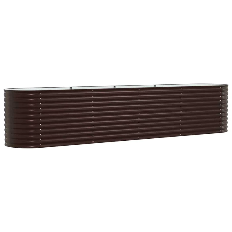 Jardin surélevé moderne minimaliste extérieur 400 x 80 x 81 cm en acier marron 02_0058912