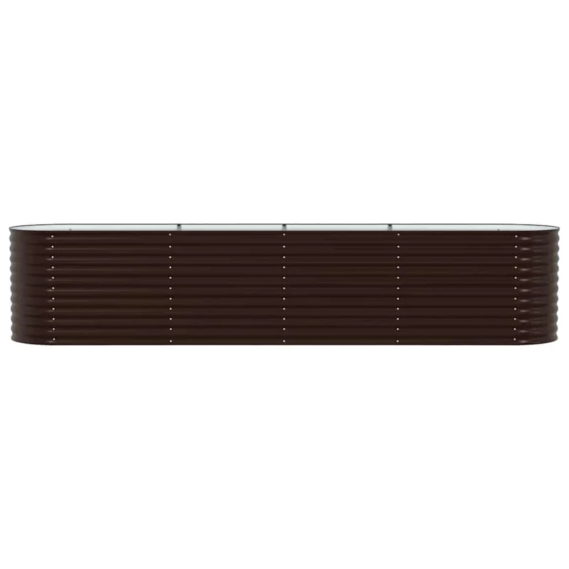 Jardin surélevé moderne minimaliste extérieur 400 x 80 x 81 cm en acier marron 02_0058912