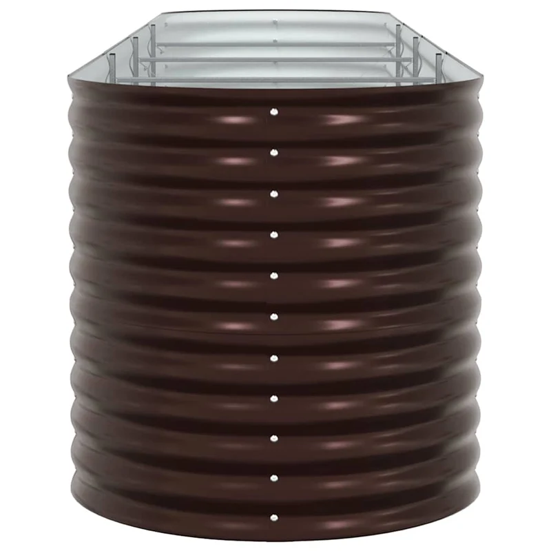 Jardin surélevé moderne minimaliste extérieur 400 x 80 x 81 cm en acier marron 02_0058912
