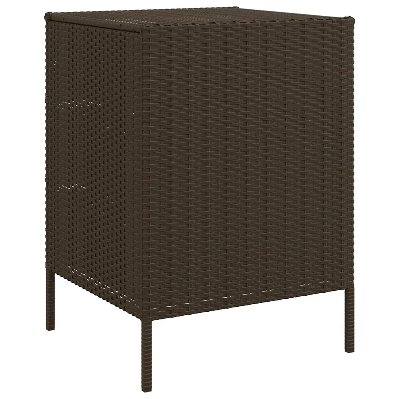 Armoire de rangement de jardin extérieure 55 x 59 x 80 cm grande capacité durable en résine tressée marron 02_0047425