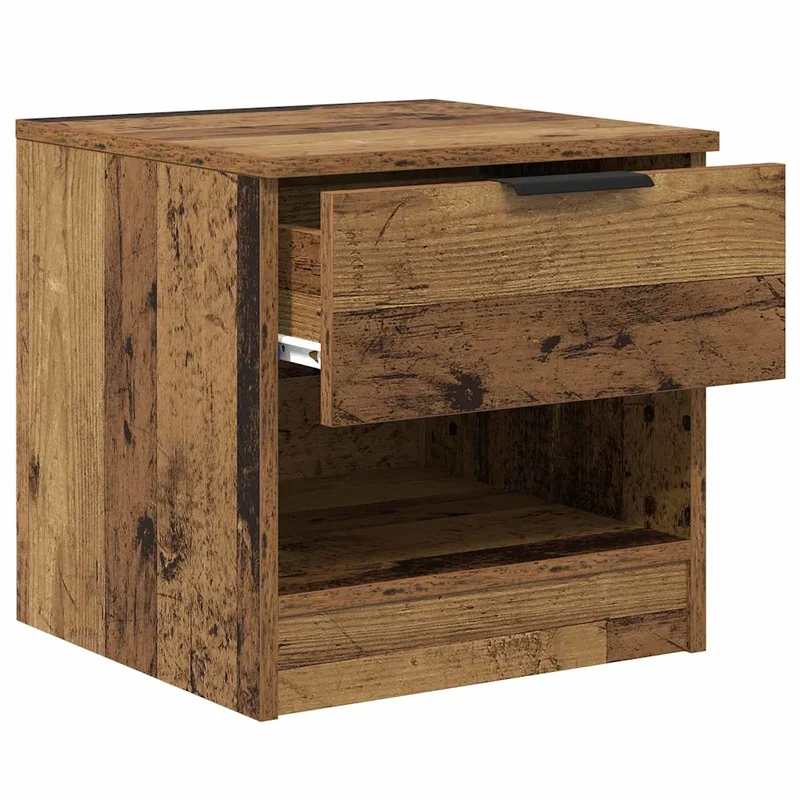 Armoire de lit avec tiroir 40 x 39 x 40 cm rangement pratique style rustique ambiance chaleureuse en bois ancien 02_0052669