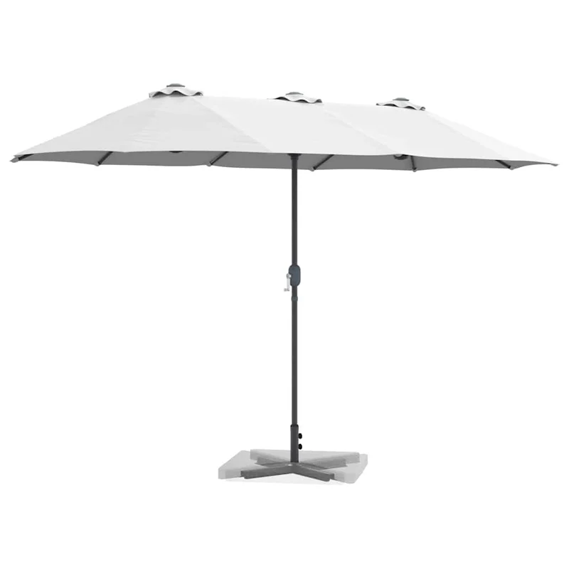 Parasol de jardin pliable moderne 370 x 197 x 239 cm pratique et durable en polyester sable 02_0058739