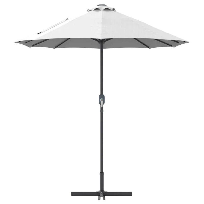 Parasol de jardin pliable moderne 370 x 197 x 239 cm pratique et durable en polyester sable 02_0058739