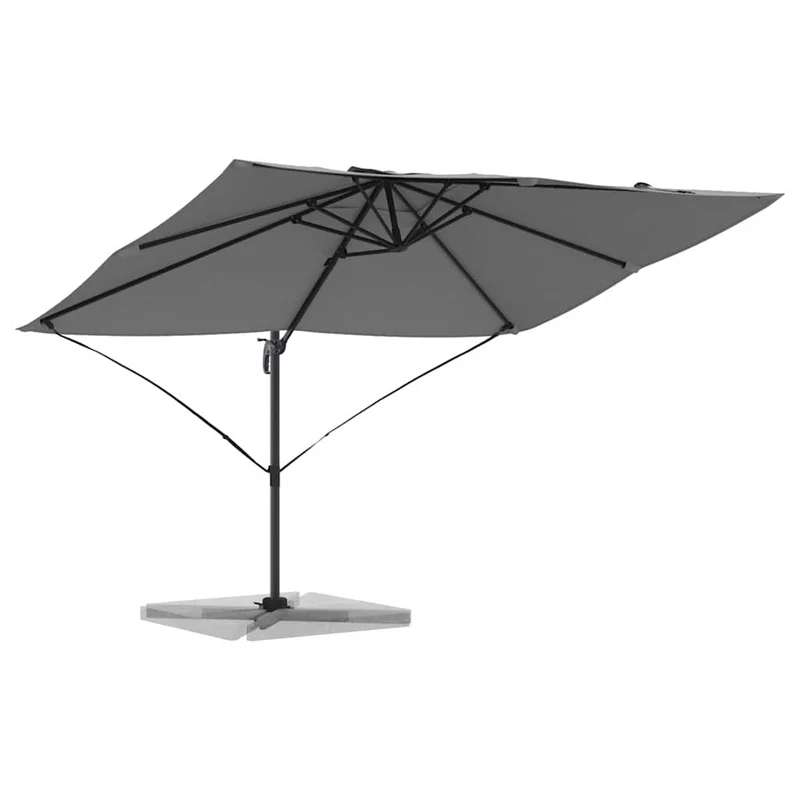 Parasol cantilever moderne incliné pivotant pour jardin 351 x 250 x 260 cm en polyester anthracite 02_0058717