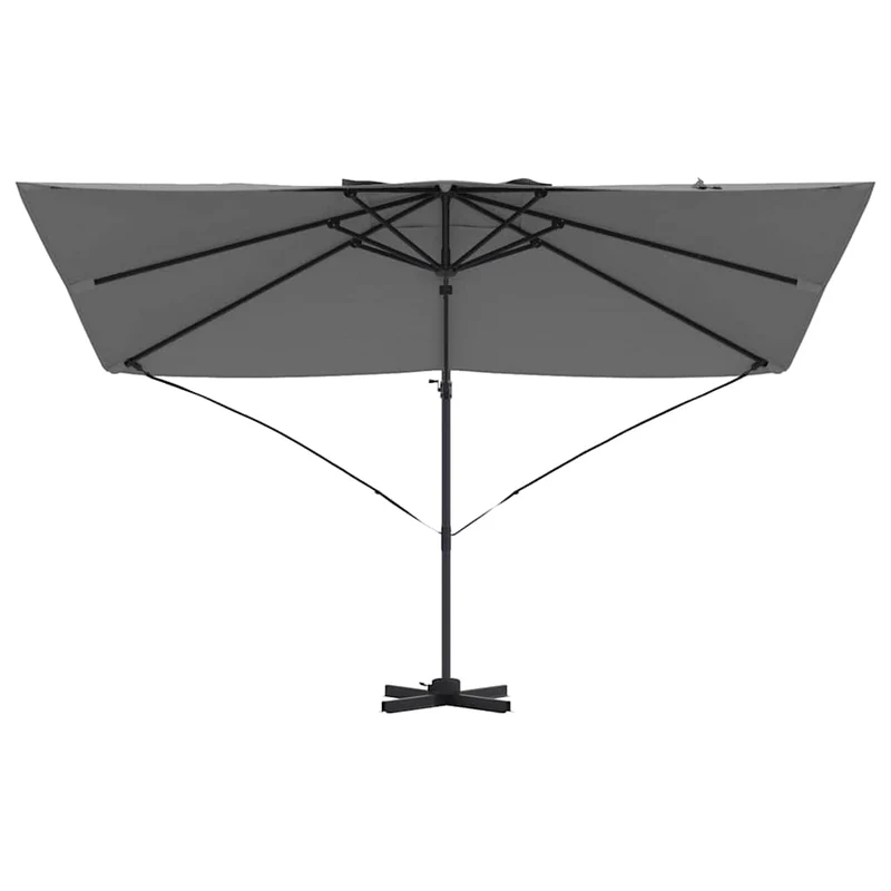 Parasol cantilever moderne incliné pivotant pour jardin 351 x 250 x 260 cm en polyester anthracite 02_0058717