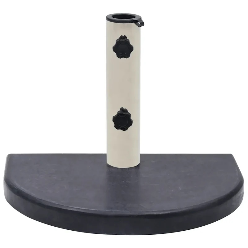 Socle de parasol demi-rond robuste 40 x 28 x 4 cm pour extérieur élégant en granite noir 02_0046508