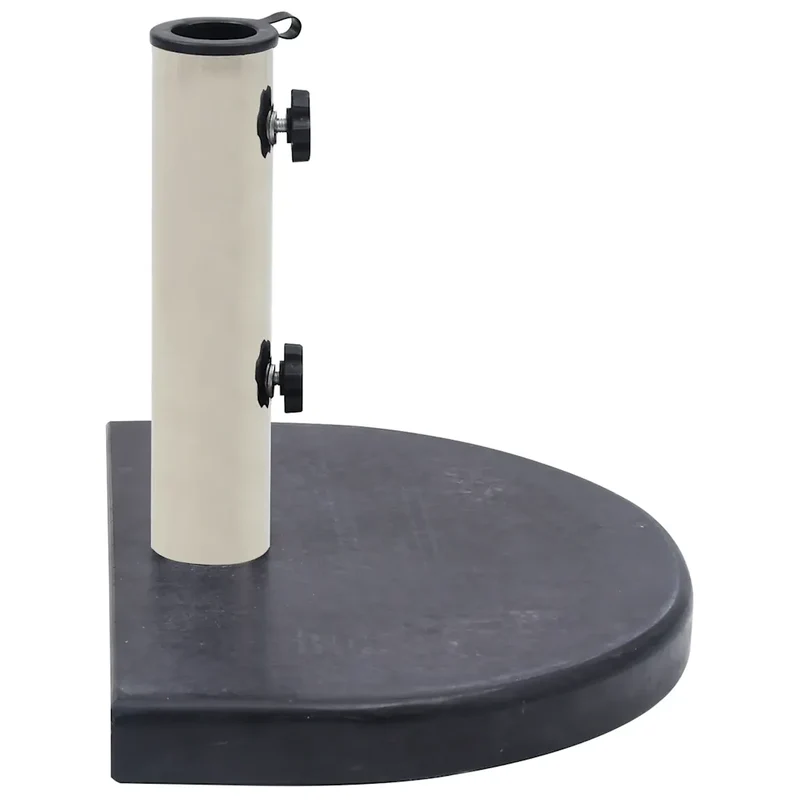 Socle de parasol demi-rond robuste 40 x 28 x 4 cm pour extérieur élégant en granite noir 02_0046508