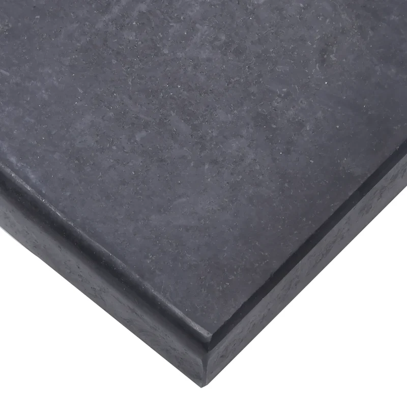 Socle de parasol demi-rond robuste 40 x 28 x 4 cm pour extérieur élégant en granite noir 02_0046508