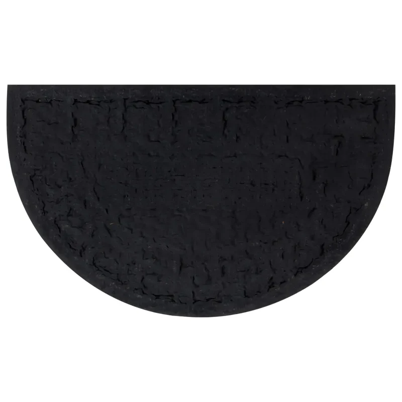 Tapis de porte demi-rond 45 x 75 cm antidérapant et durable intérieur extérieur en caoutchouc noir 02_0046203