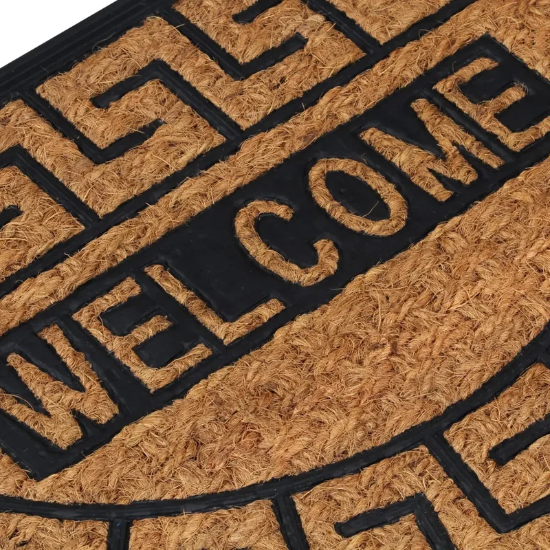 Tapis de porte demi-rond 45 x 75 cm antidérapant et durable intérieur extérieur en caoutchouc noir 02_0046203