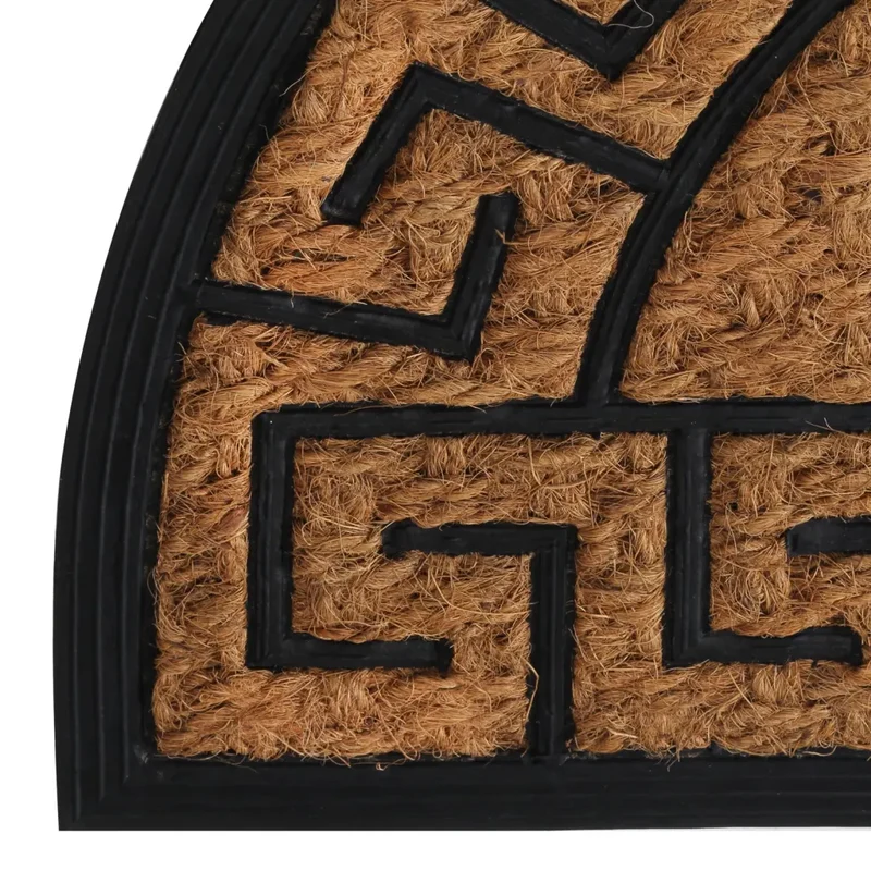 Tapis de porte demi-rond 45 x 75 cm antidérapant et durable intérieur extérieur en caoutchouc noir 02_0046203