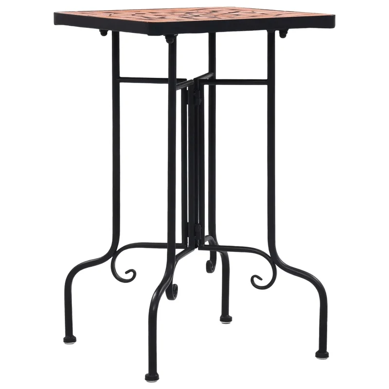 Table de bistro mosaïque extérieure élégante jardin terrasse 35 x 35 x 56 cm en céramique terre cuite 02_0045924