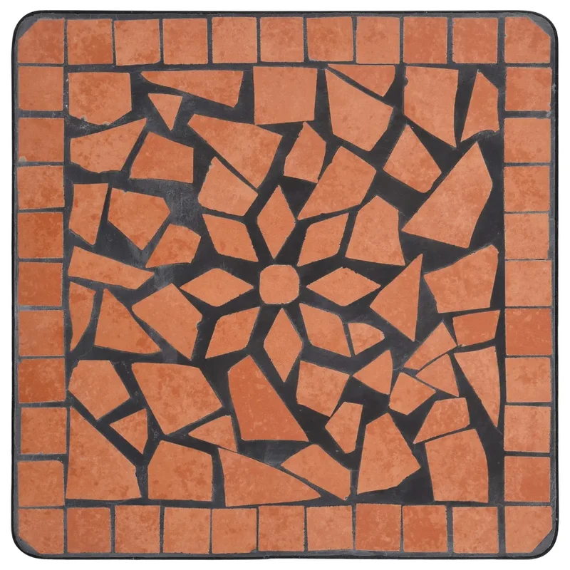 Table de bistro mosaïque extérieure élégante jardin terrasse 35 x 35 x 56 cm en céramique terre cuite 02_0045924