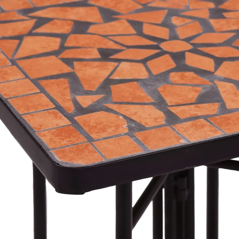 Table de bistro mosaïque extérieure élégante jardin terrasse 35 x 35 x 56 cm en céramique terre cuite 02_0045924
