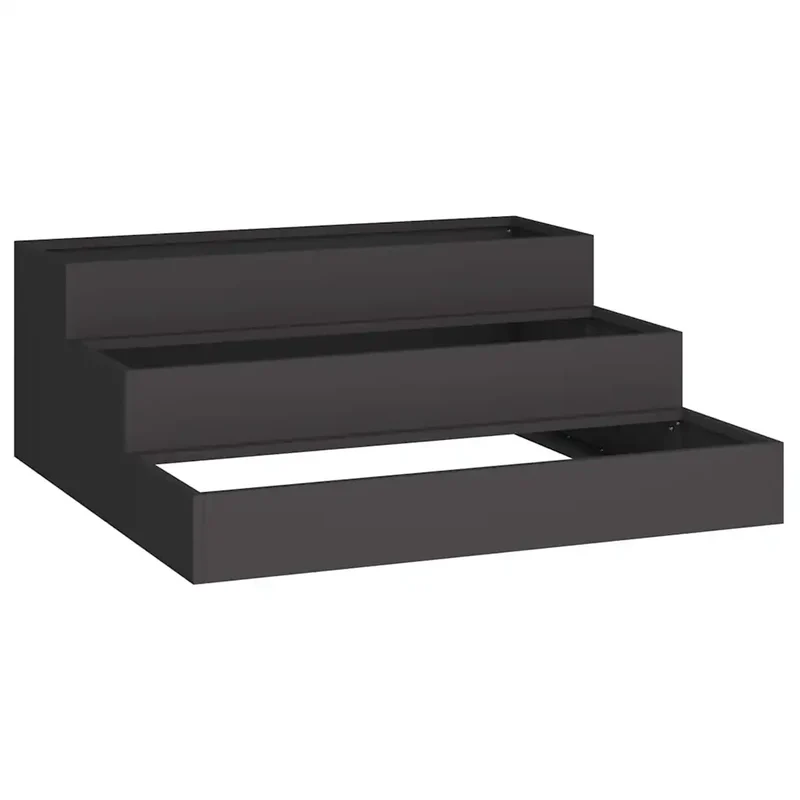 Cache-pot de jardin moderne extérieur 90 x 90 x 35 cm durable esthétique en acier laminé à froid noir 02_0052048