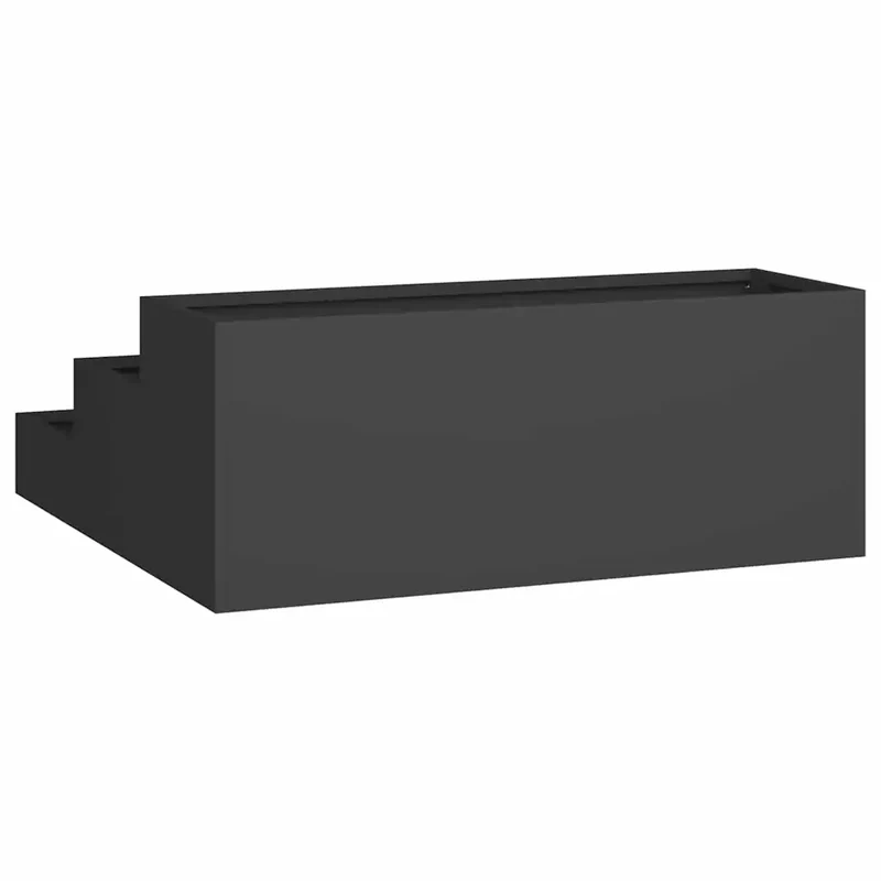 Cache-pot de jardin moderne extérieur 90 x 90 x 35 cm durable esthétique en acier laminé à froid noir 02_0052048