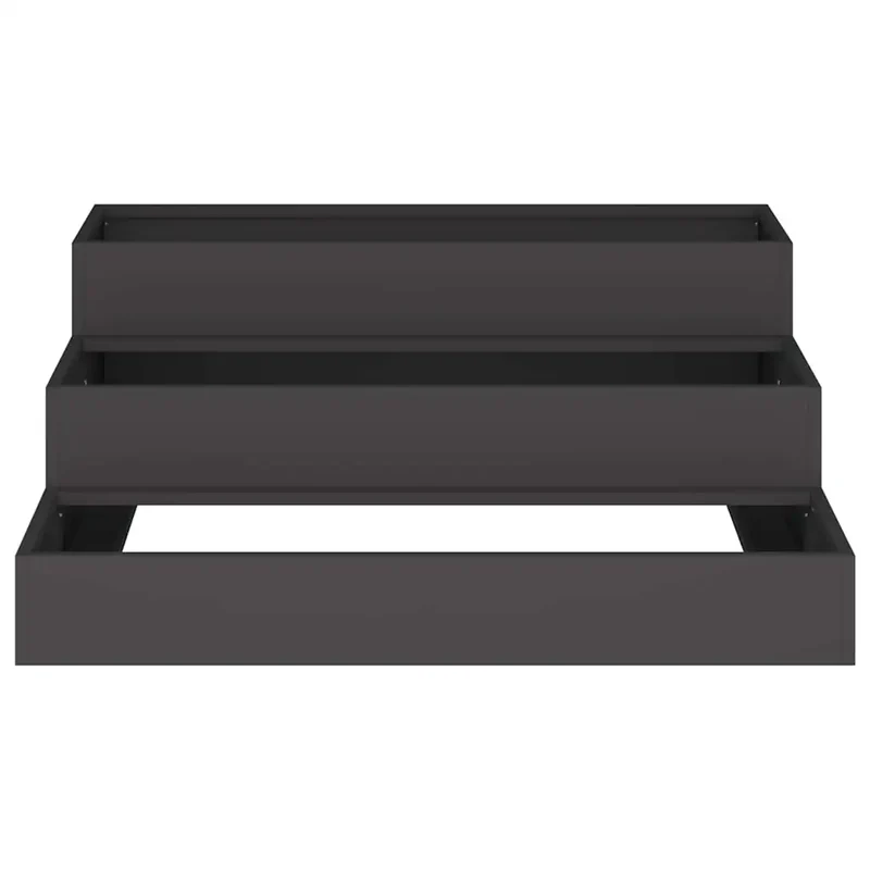 Cache-pot de jardin moderne extérieur 90 x 90 x 35 cm durable esthétique en acier laminé à froid noir 02_0052048