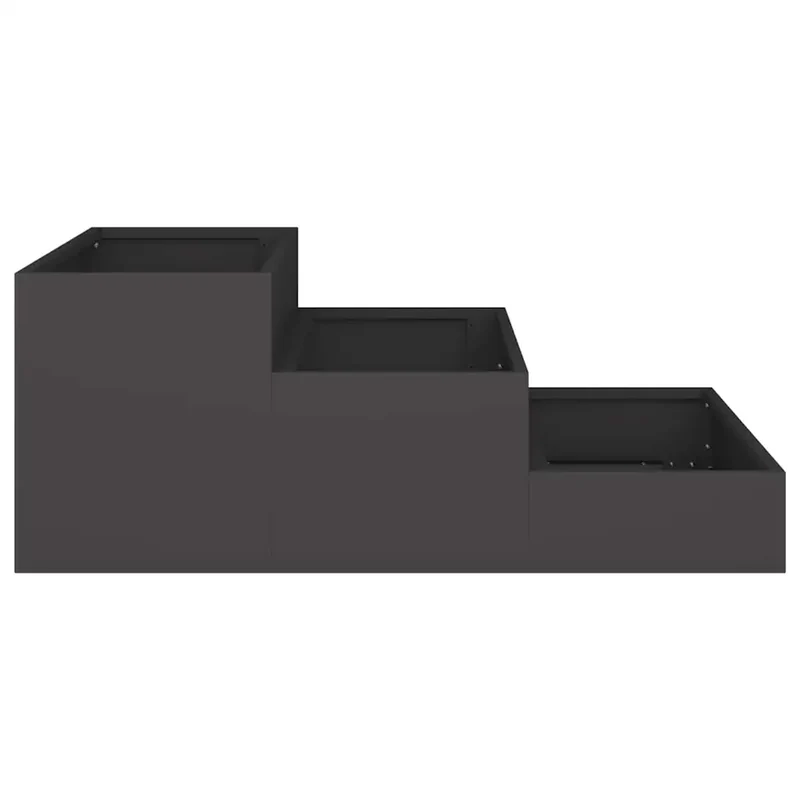 Cache-pot de jardin moderne extérieur 90 x 90 x 35 cm durable esthétique en acier laminé à froid noir 02_0052048