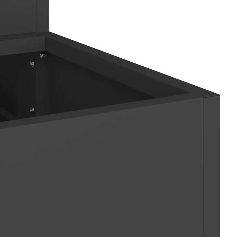 Cache-pot de jardin moderne extérieur 90 x 90 x 35 cm durable esthétique en acier laminé à froid noir 02_0052048