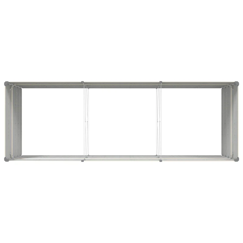 Jardinière moderne rectangulaire 195 x 100 x 45 cm style industriel extérieur en acier galvanisé ivoire 02_0059168