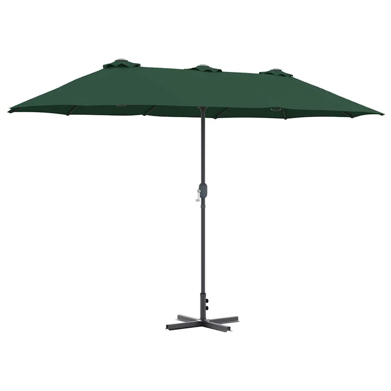 Parasol de jardin pliable moderne 370 x 197 x 239 cm avec protection UV design épuré en polyester vert 02_0058740