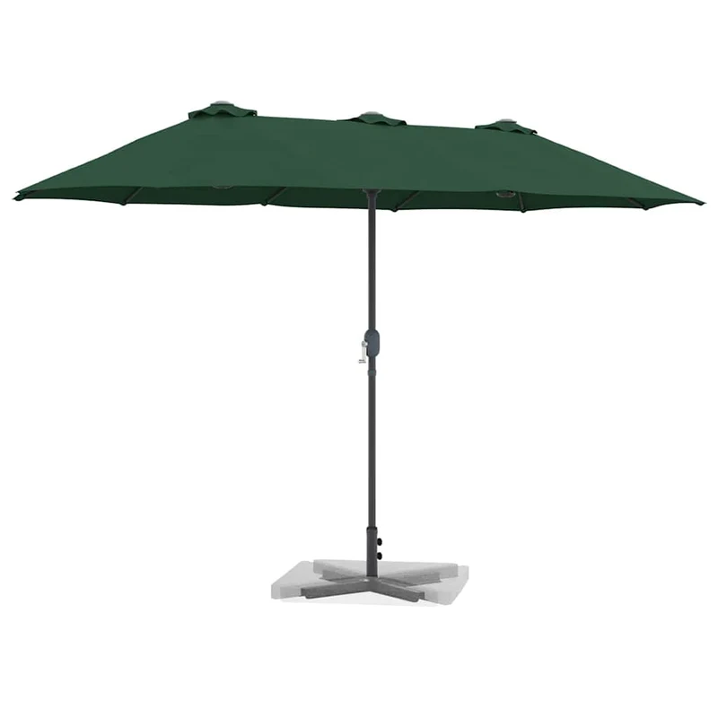 Parasol de jardin pliable moderne 370 x 197 x 239 cm avec protection UV design épuré en polyester vert 02_0058740