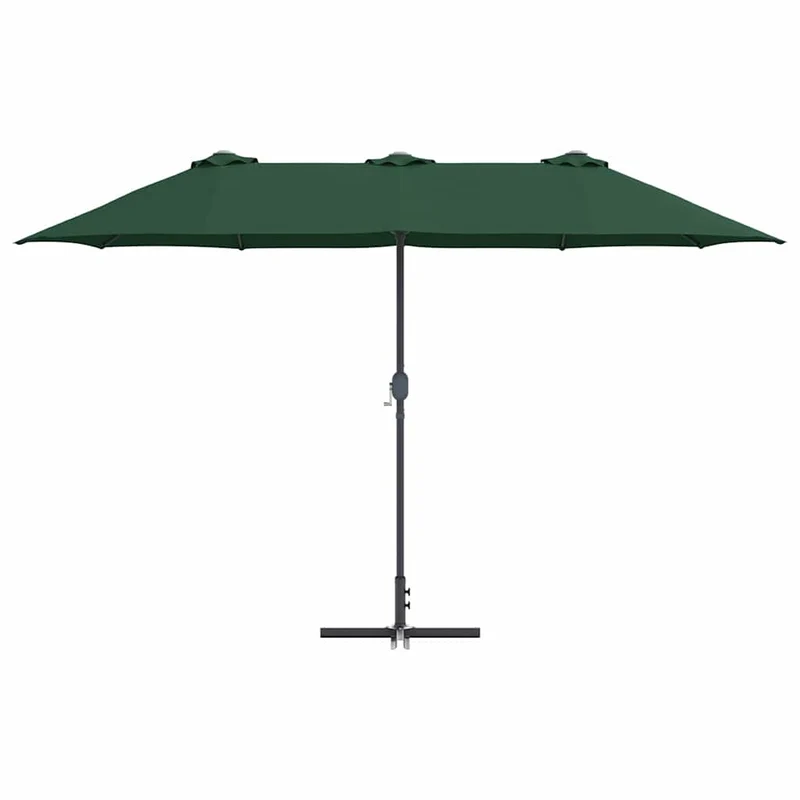Parasol de jardin pliable moderne 370 x 197 x 239 cm avec protection UV design épuré en polyester vert 02_0058740