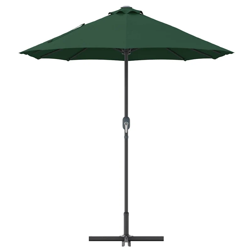 Parasol de jardin pliable moderne 370 x 197 x 239 cm avec protection UV design épuré en polyester vert 02_0058740