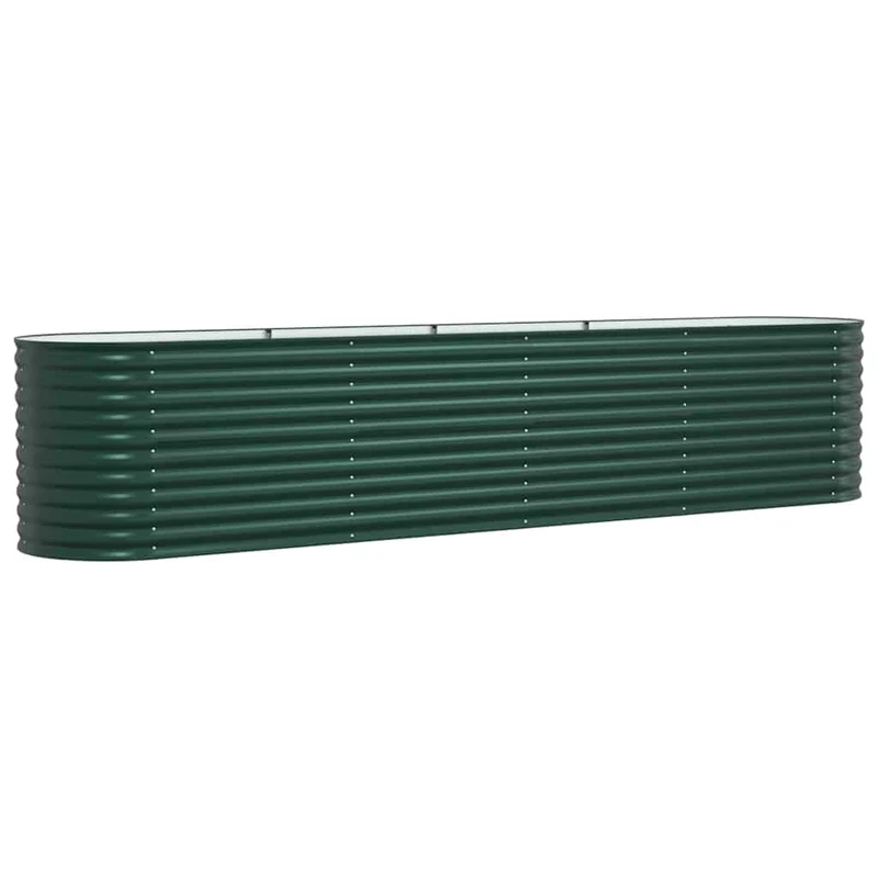 Jardinière surélevée moderne extérieur 400 x 80 x 81 cm durable design épuré en acier vert 02_0058902